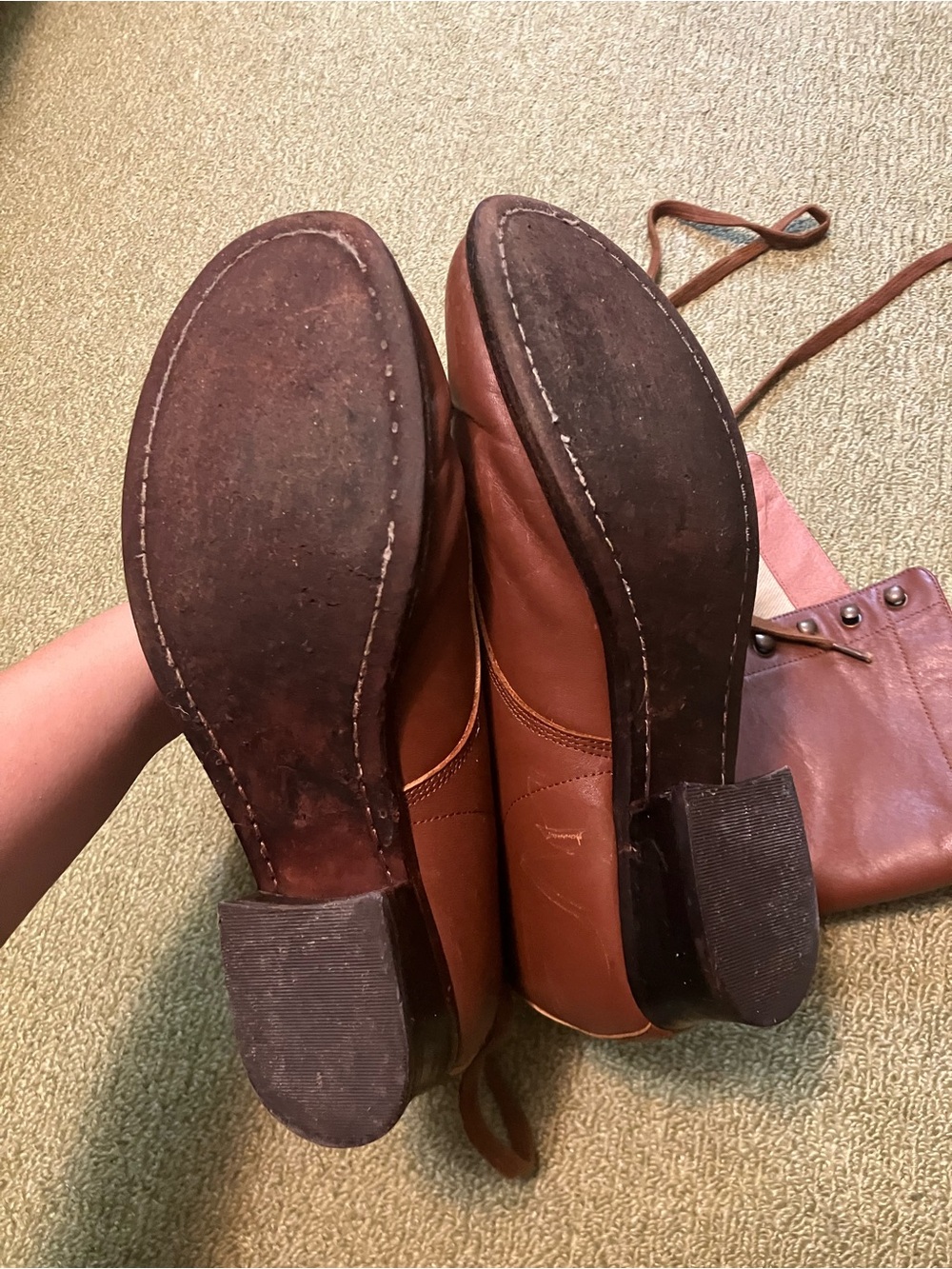 American Duchess “Bessie” Aviator Boots in Tan - Picture 4 of 11